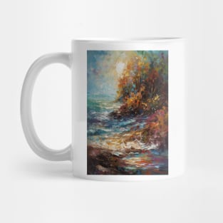 Oil Painting Print, Crashing Waves Art, Beach Wall Decor, Ocean Scenes, Coastal Artwork, Seaside Decor, Nautical Home Mug